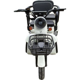 Triciclu Electric V6, Saige, Fara Permis, cu Doua Locuri, Motor 1800W, Baterie 72V24Ah, Autonomie 60km, 220x88x105 cm, Viteza Maxima 25km/h, Alb - vivimall.ro