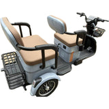 Triciclu Electric V6, Saige, Fara Permis, cu Doua Locuri, Motor 1800W, Baterie 72V24Ah, Autonomie 60km, 220x88x105 cm, Viteza Maxima 25km/h, Gri OldStyle - vivimall.ro
