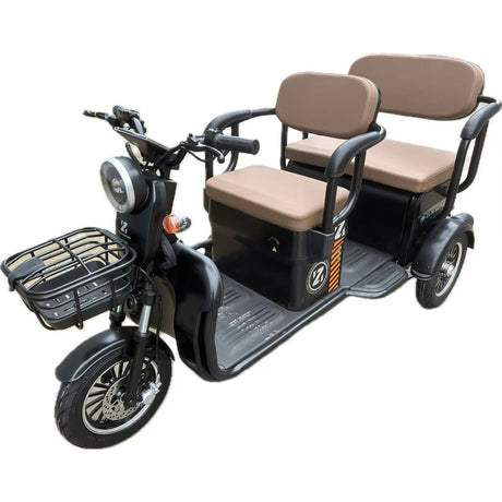 Triciclu Electric V6, Saige, Fara Permis, cu Doua Locuri, Motor 1800W, Baterie 72V24Ah, Autonomie 60km, 220x88x105 cm, Viteza Maxima 25km/h, Negru OldStyle - vivimall.ro