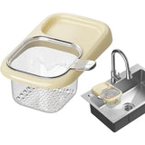 Cos de Scurgere pentru Chiuveta, Flippy, din ABS, cu Maner si Ventuza, Multifunctional, 22 x 13 x 8.5 cm, Crem - vivimall.ro