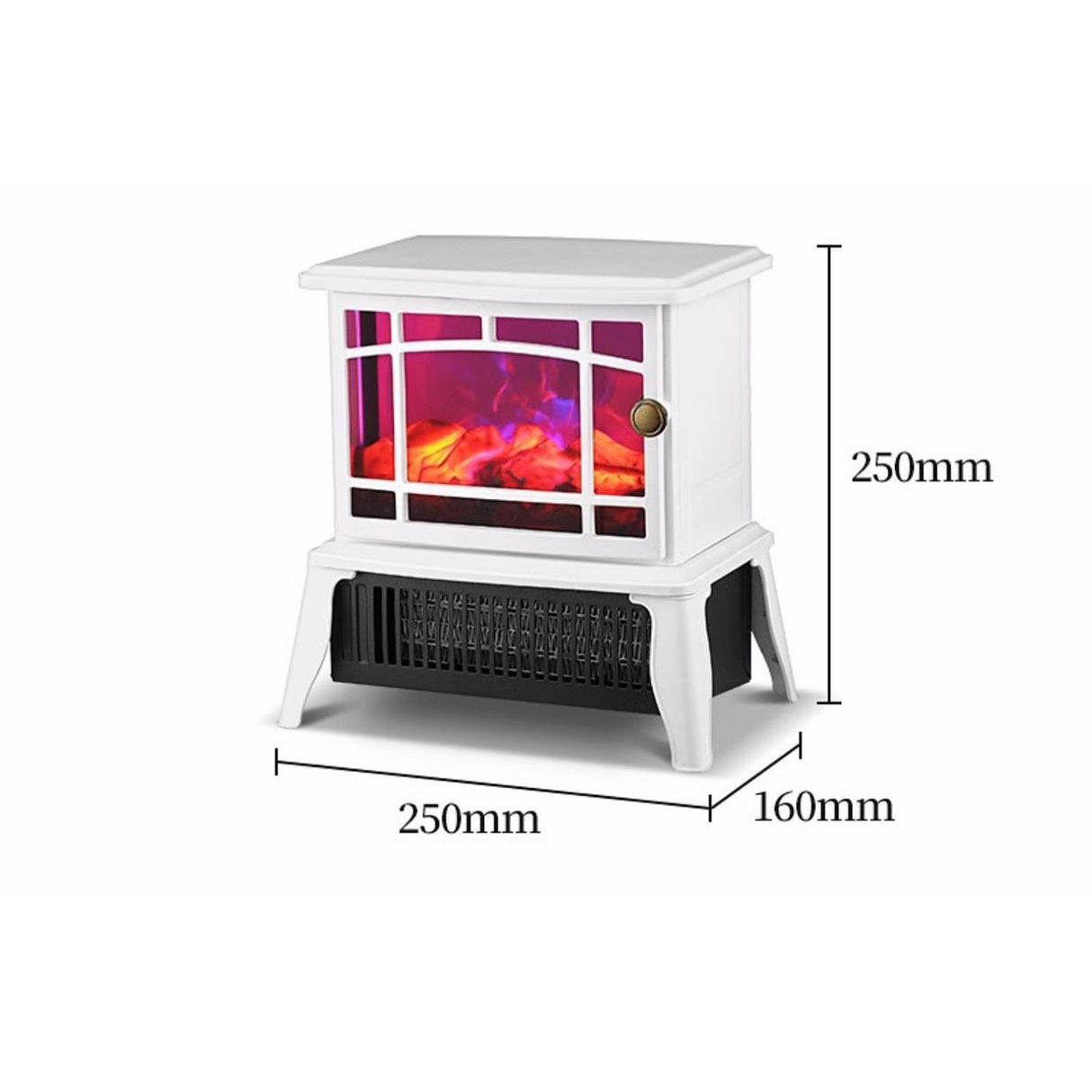 Semineu electric Vivimall, 1500W, cu efect de flacara, 25 x 16 x 25 cm, Alb - vivimall.ro