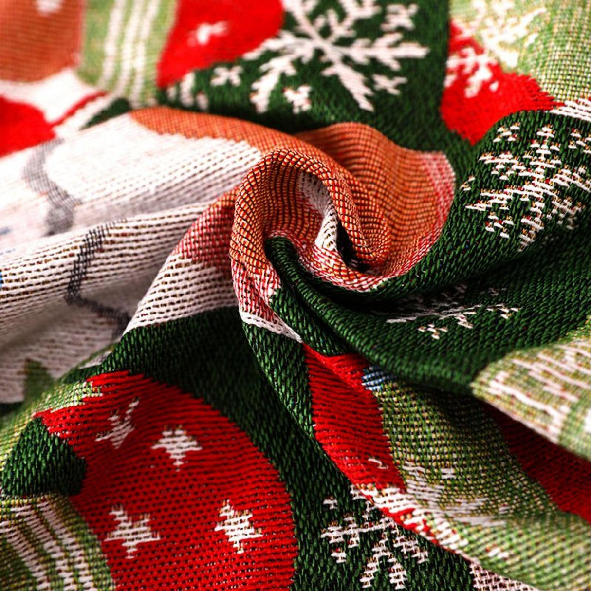 Servet de Masa, Vivimall, Model Ren, Brad si Globulete, Scris Merry Christmas, Tematica Craciun, Prosop pentru Masa, 47x33 cm, Bumbac si Fibre Sintetice, Rosu - vivimall.ro