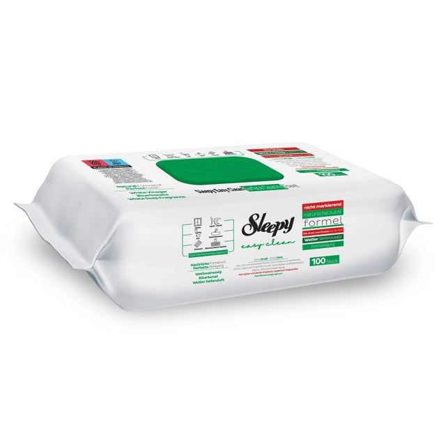 Șervețele umede Sleepy Easy Clean Multisuprafețe, pachet 100 bucăți, vedere frontală ambalaj