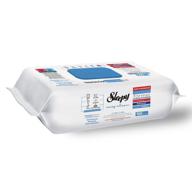 Șervețele umede Sleepy Easy Clean Multisuprafețe, pachet 100 bucăți Extra Hygiene, vedere frontală produs