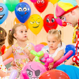 Set 10 Baloane, Vivimall, Model Emoji, din Latex, 25 cm, Multicolor - vivimall.ro
