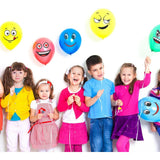 Set 10 Baloane, Vivimall, Model Emoji, din Latex, 25 cm, Multicolor - vivimall.ro