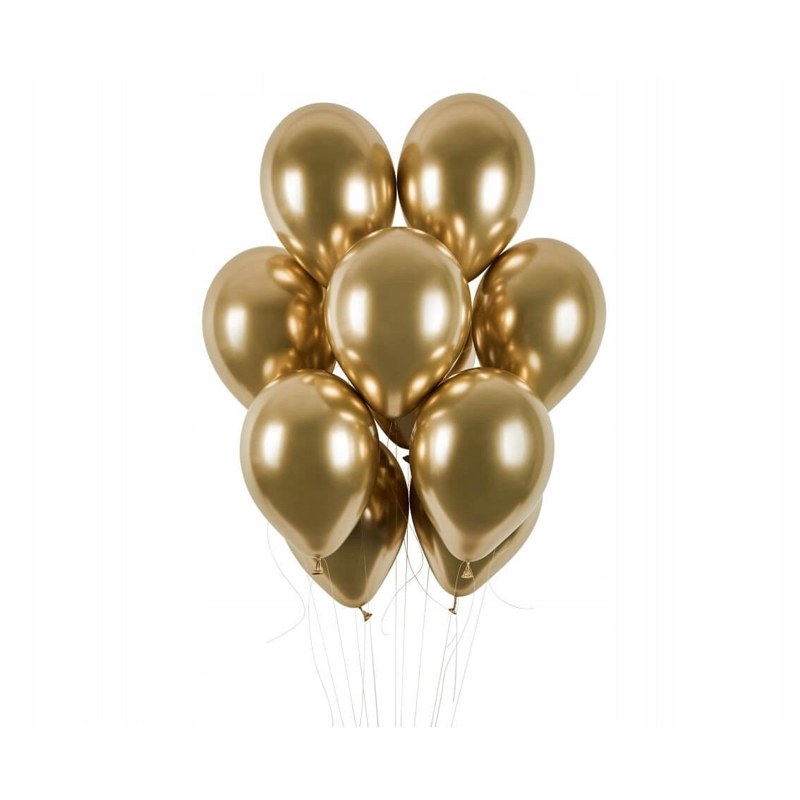 Set 10 Baloane din Latex Chrome, Vivimall, Model Party, 13 cm, Gold, 1 g - vivimall.ro