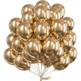 Set 10 Baloane din Latex Chrome, Vivimall, Model Party, 13 cm, Gold, 1 g - vivimall.ro