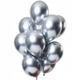 Set 10 Baloane din Latex Chrome, Vivimall, Model Party, 13 cm, Silver, 1 g - vivimall.ro