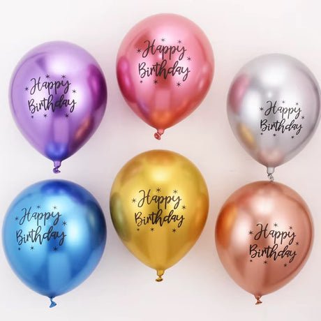 Set Din 10 Baloane Printate Happy Birthday | HappyAir - vivimall.ro