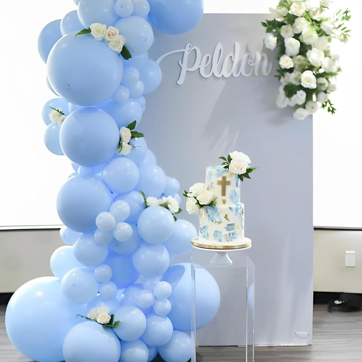 Set 10 Baloane din Latex, Vivimall, Model Party, 13 cm, 1 g, Bleu - vivimall.ro