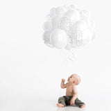 Set 10 Baloane din Latex, Vivimall, Model Party, 30 cm, 5x Alb, 5x Transparent Confetti, 2.8 g - vivimall.ro