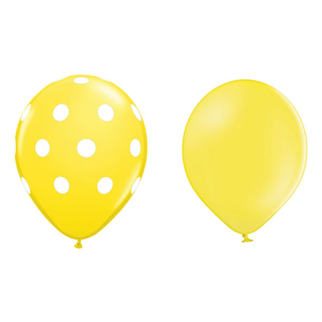 Set 10 Baloane din Latex, Vivimall, Model Party cu Buline si Simple, 30 cm, Galben, 2.8 g - vivimall.ro