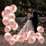 Set 10 Baloane din Latex, Vivimall, Model Party Bride To Be, 30 cm, 2.8 g, Transparent, cu Confetti, Roz - vivimall.ro