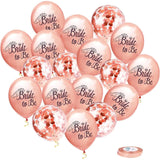 Set 10 Baloane din Latex, Vivimall, Model Party Bride To Be, 30 cm, 2.8 g, Transparent, cu Confetti, Roz - vivimall.ro