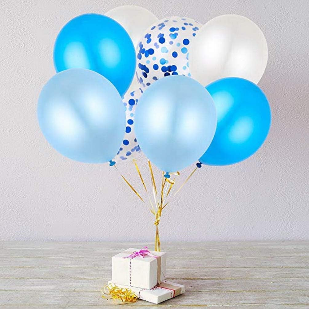 Комплект от 10 латексови балона, парти конфети, 5 x конфети, 5 x, 25 см, 2.2 г