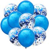 Комплект от 10 латексови балона, парти конфети, 5 x конфети, 5 x, 25 см, 2.2 г