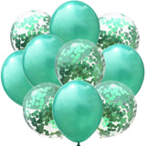 Комплект от 10 латексови балона, парти конфети, 5 x конфети, 5 x, 25 см, 2.2 г
