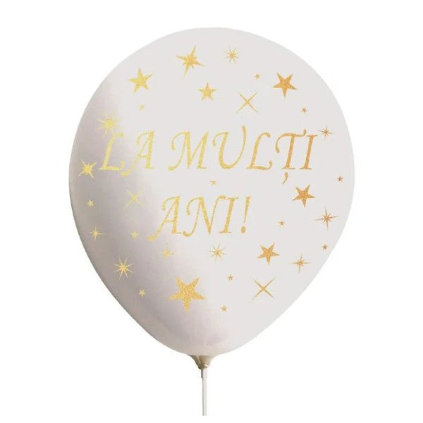 Set 10 Baloane Albe La Multi Ani | SmileFest - vivimall.ro
