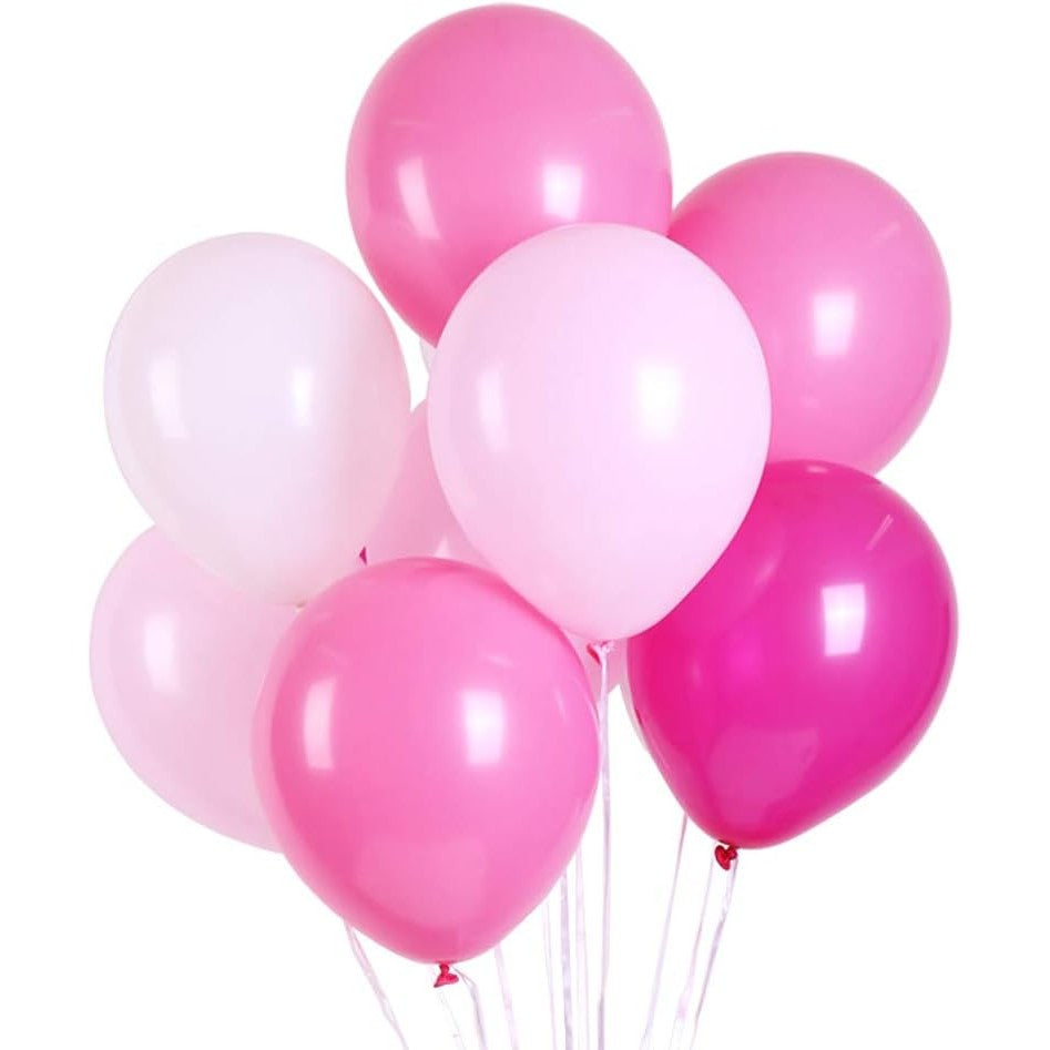 Set 10 Baloane Din Latex Metalizate, 23 Cm, Si Roz, 2.2 G - vivimall.ro