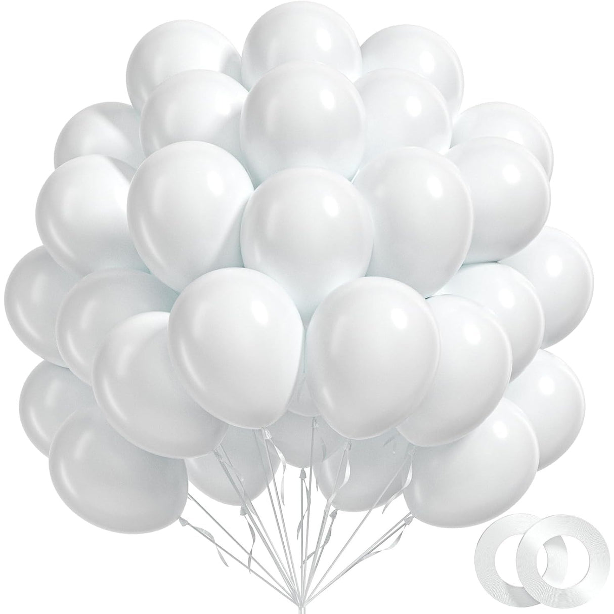 Set 10 Baloane Din Latex Metalizate, Alb, 23 Cm, 2.2 G - vivimall.ro