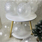 Set 10 Baloane din Latex Transparente, Vivimall, Model Party, 30 cm, Stelute Albe, 2.8 g - vivimall.ro