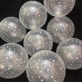 Set 10 Baloane Din Latex E, 30 Cm, Stelute Albe, 2.8 G - vivimall.ro