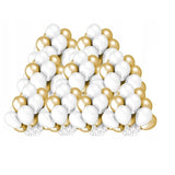 Set 10 Baloane din Latex Metalizate, Vivimall, Model Party, 5x Alb, 5x Nude, 23 cm, 2.2 g - vivimall.ro