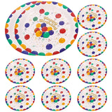 Set 10 Farfurii de Unica Folosinta, Vivimall, din Carton, 23 cm, Model Happy Birthday, Multicolor - vivimall.ro