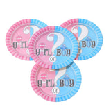 Set 10 Farfurii Gender Reveal, Vivimall, Girl or Boy, din Carton, 22.8 cm, Roz/Albastru - vivimall.ro