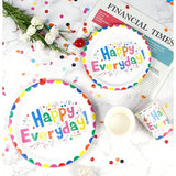 Set 10 Farfurii Happy Everyday, Vivimall, 17 cm, din Hartie 300 g, Multicolor - vivimall.ro
