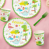 Set 10 Farfurii Petrecere, Vivimall, Colectia Dino Park, 23 cm Diametru, din Carton, Multicolor - vivimall.ro