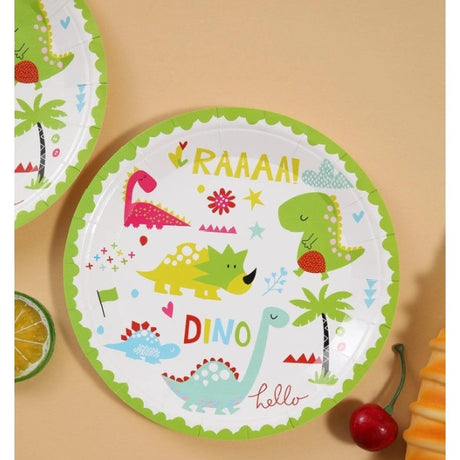 Set 10 Farfurii Petrecere Dino Park 23 Cm | KidzyParty - vivimall.ro