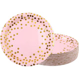 Set 10 Farfurii Din Carton Roz Cu Buline 23 Cm | FestiDots 2 - vivimall.ro