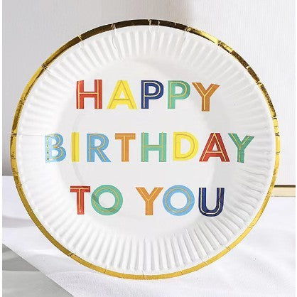 Set 10 Farfurii Carton Happy Birthday 18 Cm | BrightDay 2 - vivimall.ro