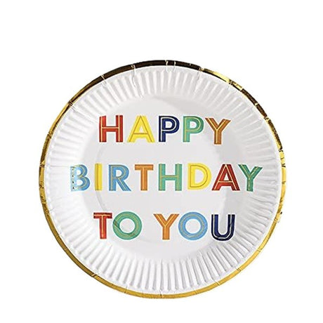 Set 10 Farfurii Carton Happy Birthday 18 Cm | BrightDay 2 - vivimall.ro