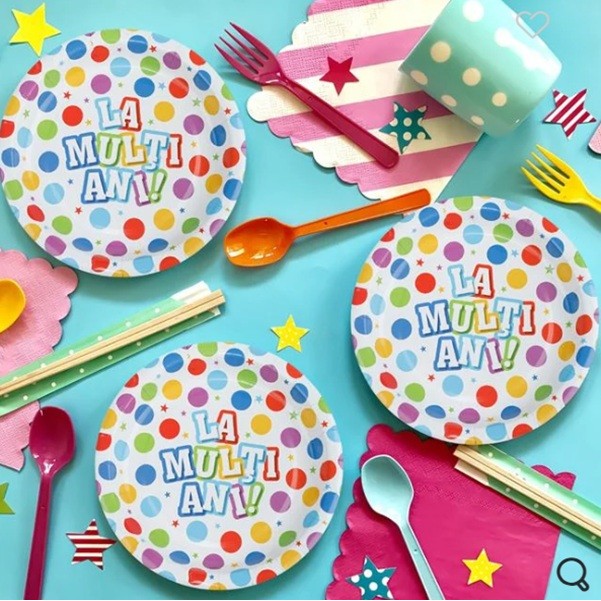 Set 10 Farfurii Carton La Multi Ani 17 Cm | CheerTime 3 - vivimall.ro