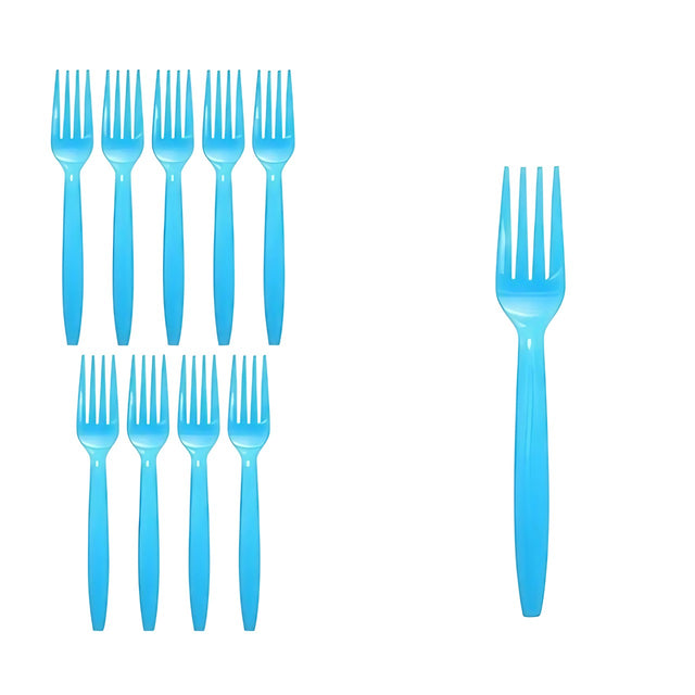 Set 10 Furculite de Unica Folosinta, Vivimall, Plastic, 15.5 x 2.5 cm, Albastru - vivimall.ro