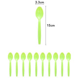 Set 10 Linguri de Unica Folosinta, Vivimall, Colectia Dino Park, 15 x 3.3 cm, din Plastic PE, Multicolor - vivimall.ro