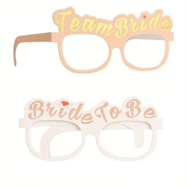 Set 10 Ochelari, Vivimall, Tematica Petrecerea Burlacitelor, Model Team Bride si Bride to Be, 9 x Roz, 1 x Alb - vivimall.ro