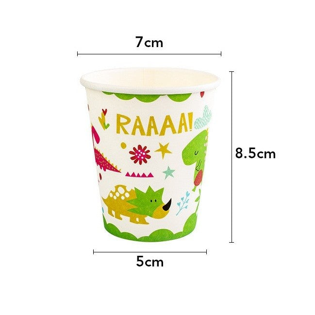 Set 10 Pahare Petrecere, Vivimall, Colectia Dino Park, 8.5 x 7 x 5 cm, din Carton, Multicolor - vivimall.ro