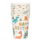 Set 10 Pahare, Vivimall, Imprimeu cu Dinozaurii, din Carton, 250 ml, 7.5 x 8.5 x 5.2 cm, Multicolor - vivimall.ro