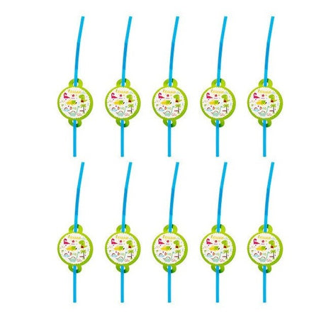 Set 10 Paie, Vivimall, Colectia Dino Park, 26 x 7 cm, din Carton/Plastic, Multicolor - vivimall.ro