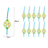 Set 10 Paie, Vivimall, Colectia Dino Park, 26 x 7 cm, din Carton/Plastic, Multicolor - vivimall.ro