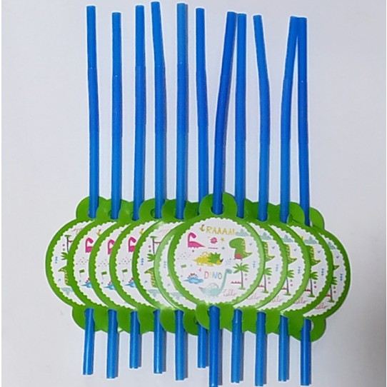 Set 10 Paie, Vivimall, Colectia Dino Park, 26 x 7 cm, din Carton/Plastic, Multicolor - vivimall.ro