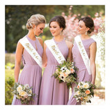 Set 10 Panglici Bride to Be si Team Bride, Vivimall, din Panza, Alb/Roz - vivimall.ro