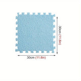 Set 10 Piese Covor tip Puzzle, Vivimall, Spuma EVA, Pufos, 30 x 30 x 1 cm, Baby Blue - vivimall.ro