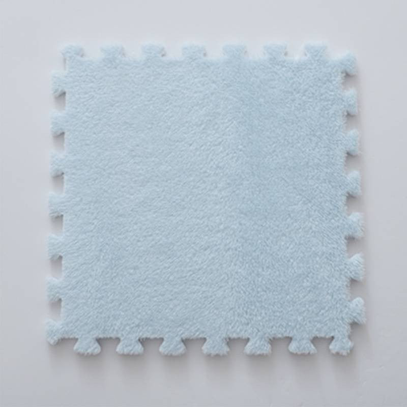 Set 10 Piese Covor tip Puzzle, Vivimall, Spuma EVA, Pufos, 30 x 30 x 1 cm, Baby Blue - vivimall.ro