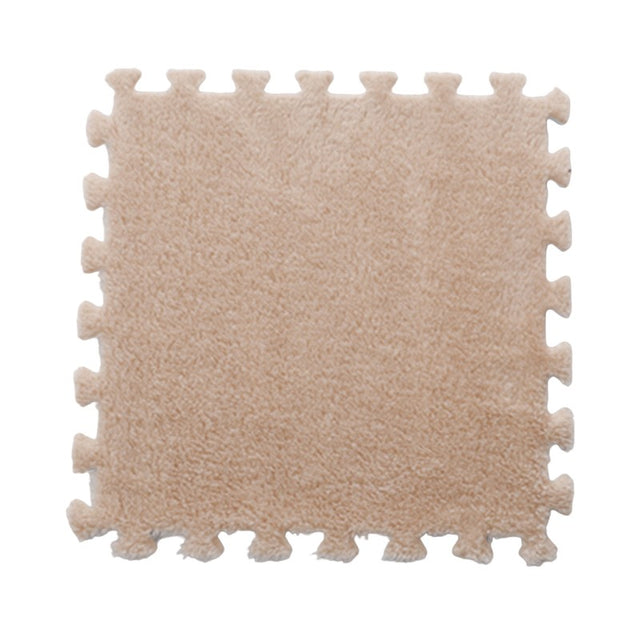 Set 10 Piese Covor tip Puzzle, Vivimall, Spuma EVA, Pufos, 30 x 30 x 1 cm, Crem - vivimall.ro