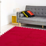 Set 10 Piese Covor tip Puzzle, Vivimall, Spuma EVA, Pufos, 30 x 30 x 1 cm, Rosu - vivimall.ro